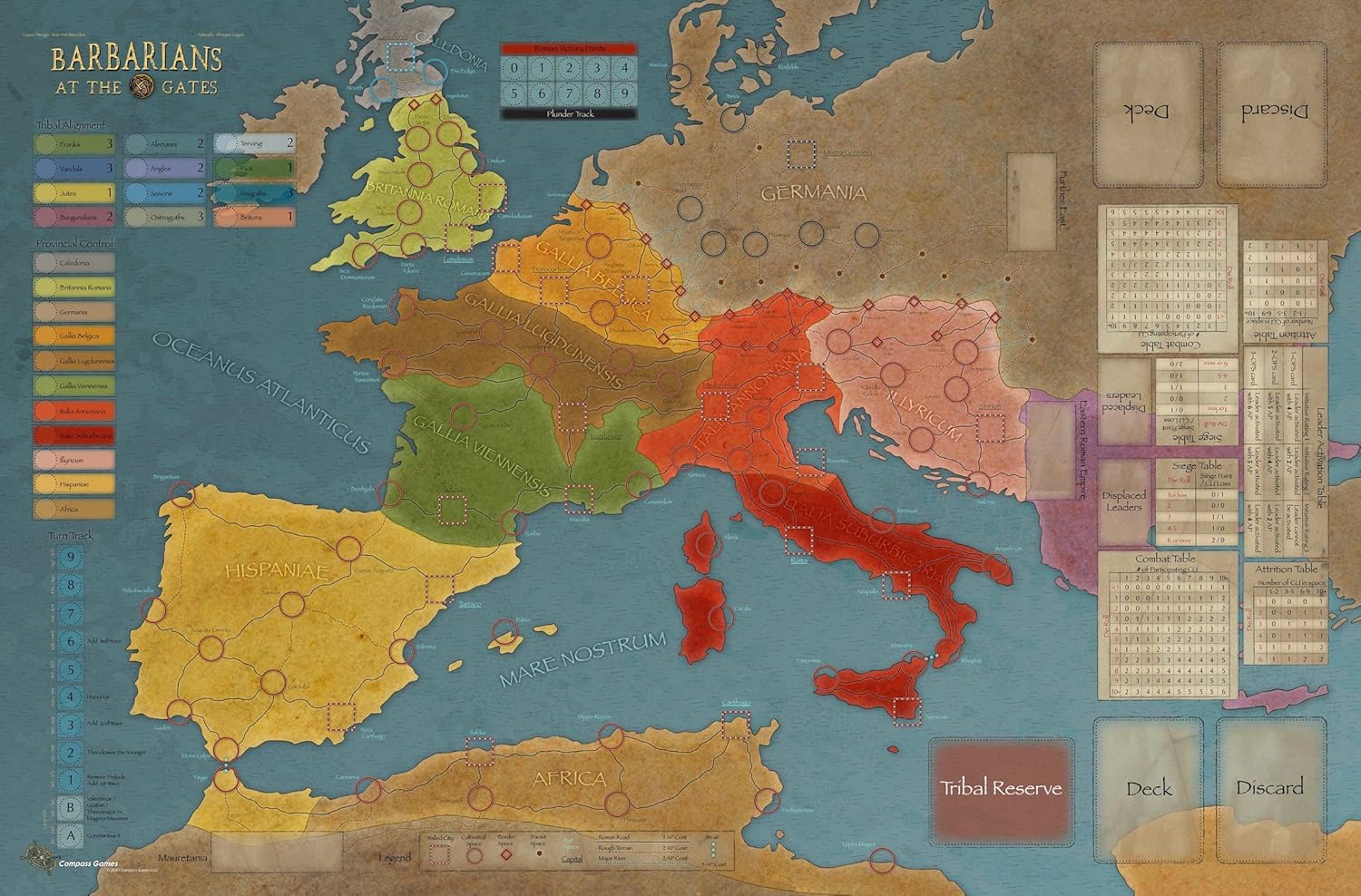 Compass Games: Barbarians at The Gates: The Decline and Fall of The Western Roman Empire 337-476 Board Game
