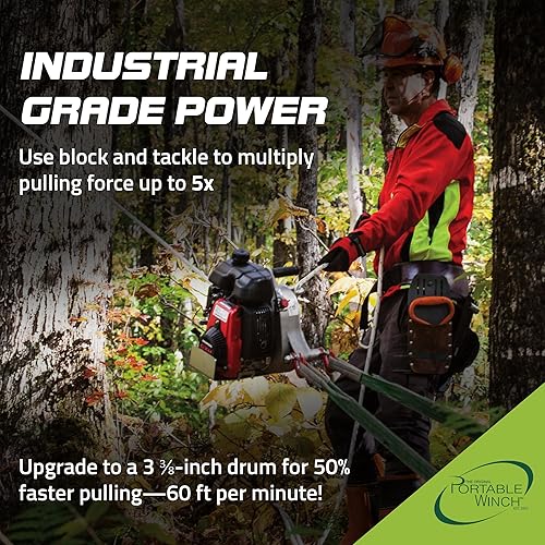 Miniatura 3 de Portable Winch. CabestranteCapstan a gas. 2.1HP, motor de Honda Serie GHX-50 50cc, capacidad de 1 tonelada, Modelo PCW-5000.