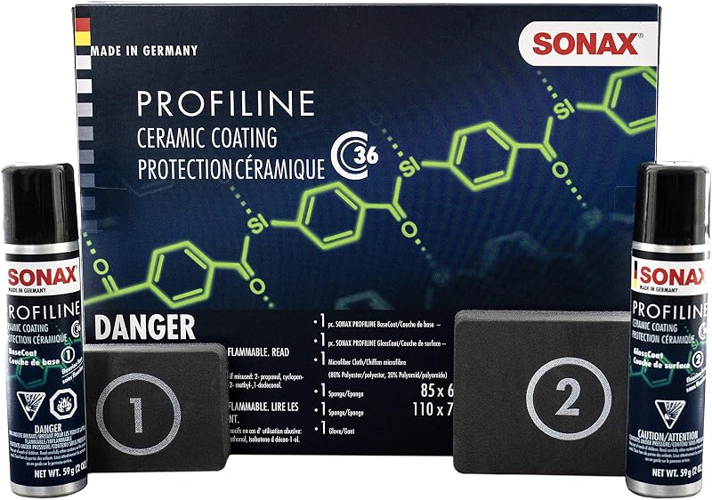 SONAX CC36 Ceramic Coating | Advanced 2-Stage Coating for Superior Gloss & Long-Lasting Protection | Water Spot, Scratch, & Environmental Contamination Resistance | Easy to Apply | 236941 | 75ml