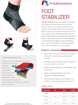 Thermoskin Foot Stabilizer, Black, Size Small, for mid-Foot and Many Other Foot Conditions, Size Small