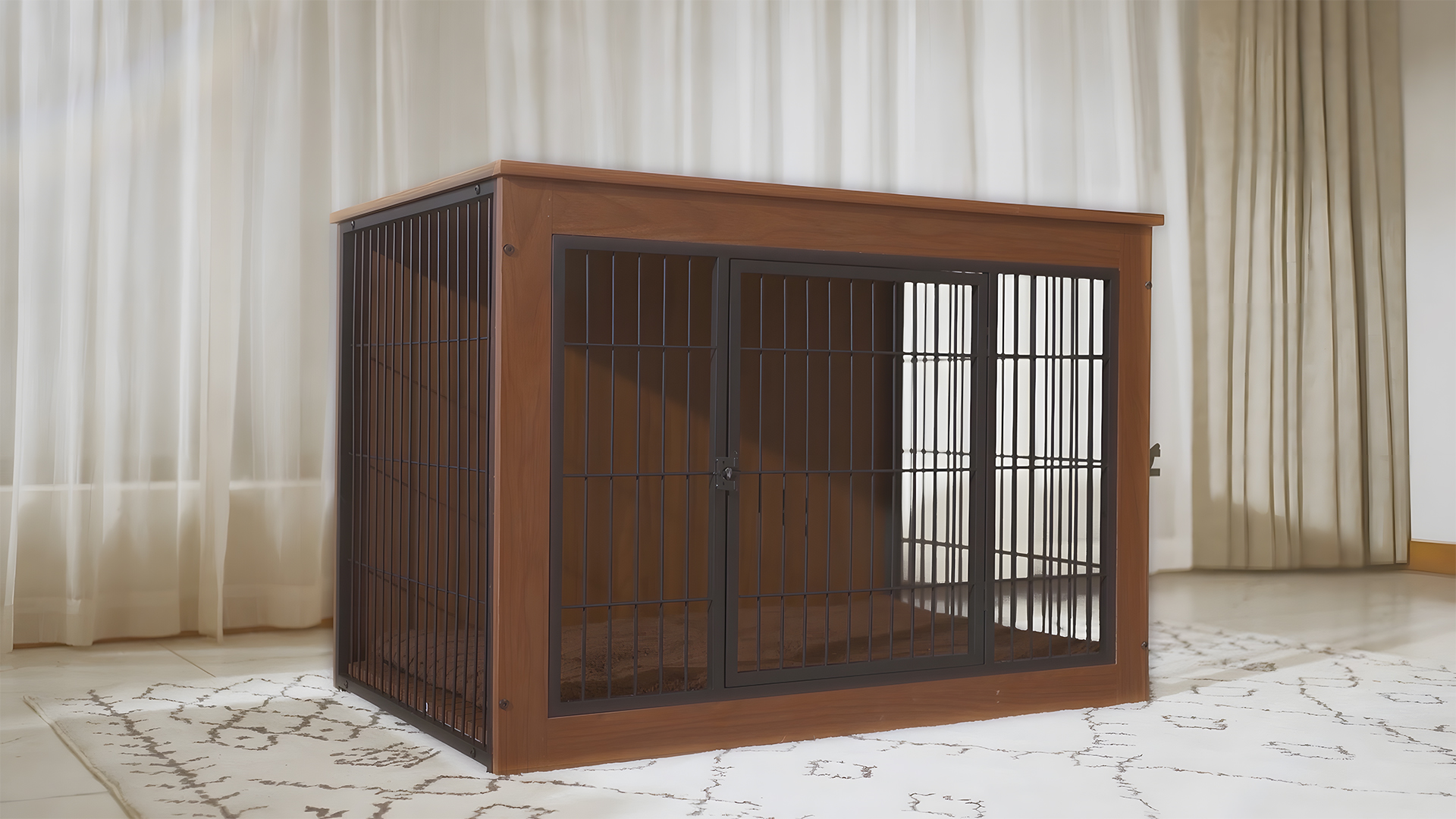 Amazon.co.jp: Alebert Dog Cage, Pet Cage, Wooden Dog Circle, for