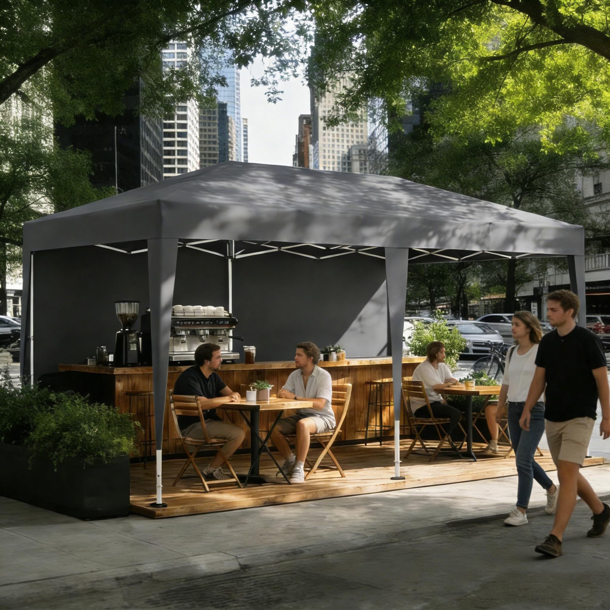 Aufun Pavillon Faltbar 3x6m, Partyzelt Faltpavillon Wasserdicht Grau