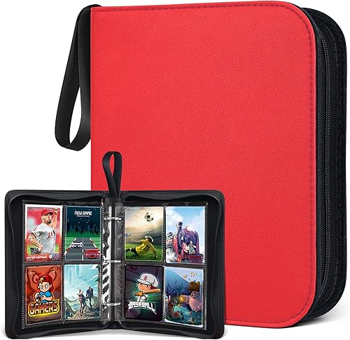 400 bolsillos para tarjetas de béisbol, fundas de tarjetas de comercio compatibles con Pokemen, tarjetas de fútbol y deportes, carpeta de tarjetas