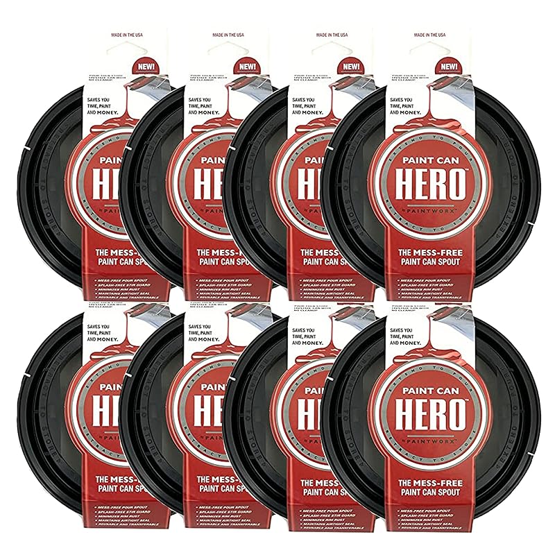 Bico retrátil para lata de tinta PAINTWORX, capacidade de 3,8 L, preto, kit com 8 unidades