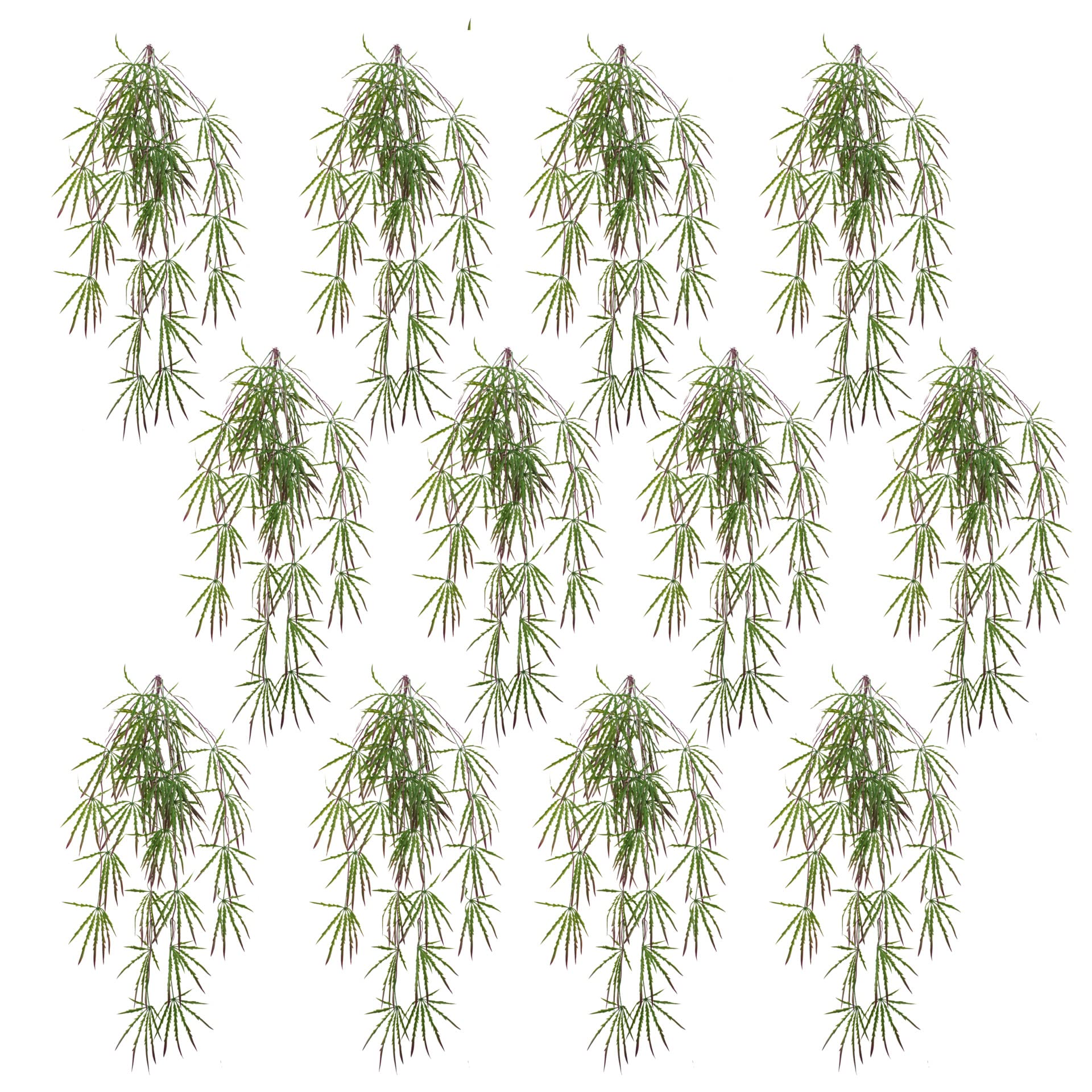 Leaf Pack of 12 Design Artificial Hanging Fern Foliage Plants,100cm