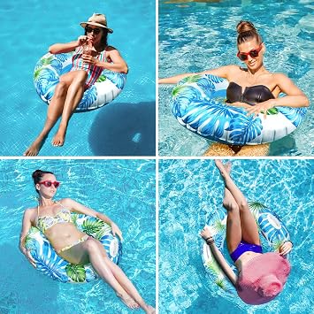 Inflatable Swimming Ring Adults- Inflatable Swim with Handle, Durable Rubber Ring for Swimming Ring, Inflatable Pool Floats Ring, Summer Beach Swimming Pool Tubes Party Toys Pool Hammock Water Sports