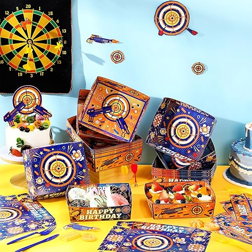 Miniatura 39 de Mifoci 36 piezas de basura para camiones de basura, decoraciones de fiesta de cumpleaños, bandejas de papel de alimentos de 5 libras, bandeja