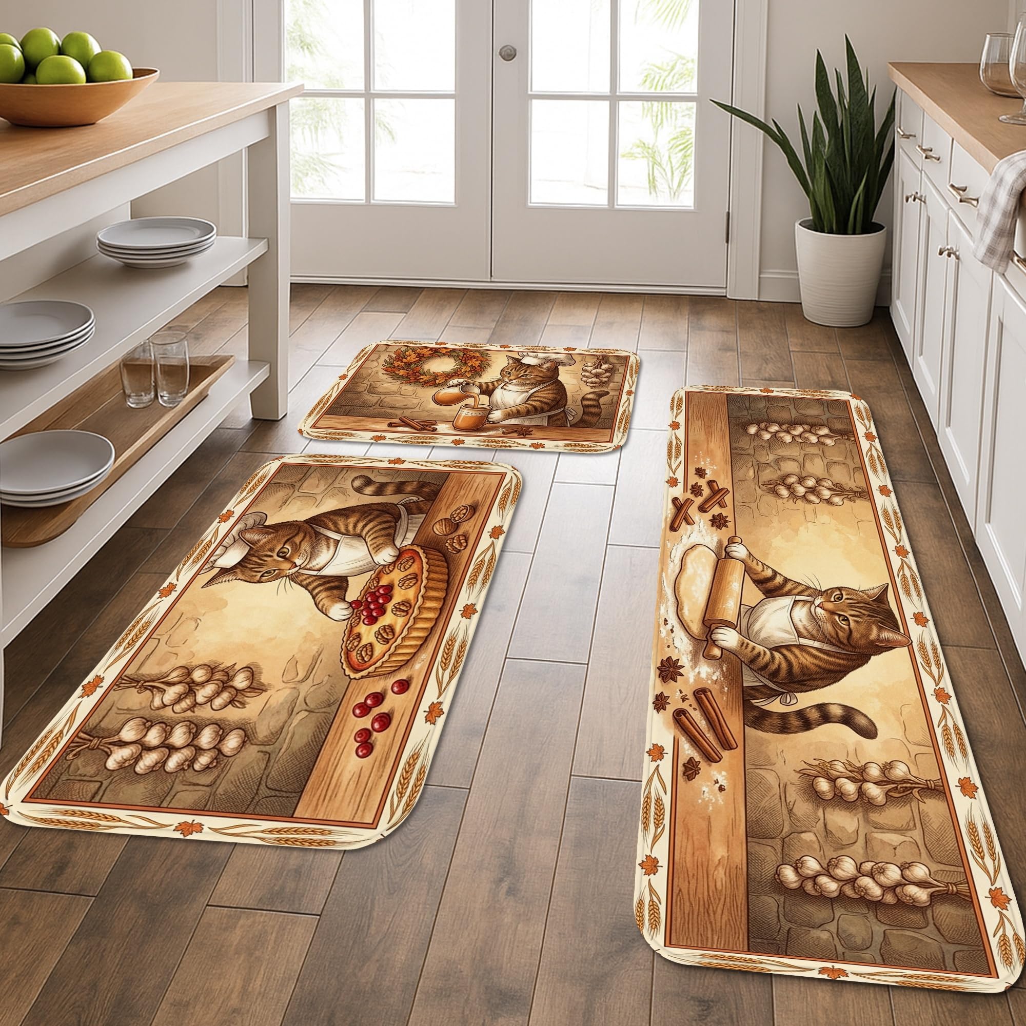Tapis de cuisine rustiques doux lot de 3 tapis de qualité