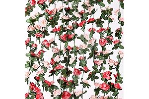 Extendable Garland Vines with Silk Roses for Effortless Decoration