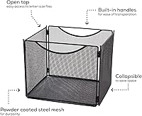 Vista 4 de Safco Productos Onyx Mesh - Cubo de archivo tamaño carta 2170BL negro, acabado de capa de polvo negro, construcción de malla de acero duradero