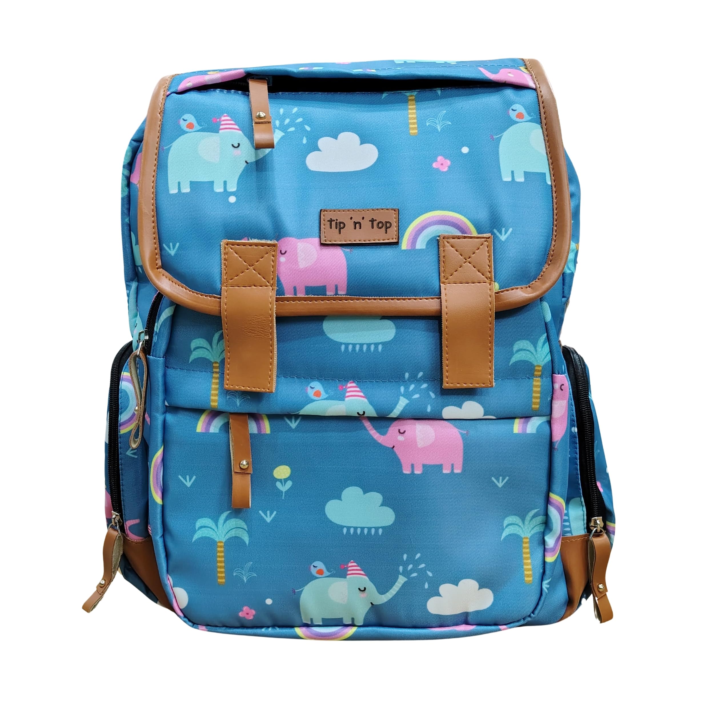Tip 'n' Top Baby Diaper Backpack cum Laptop bag for kids and Working parents (Blue, Elephant) Baby Diaper Organiser Bag-image-4