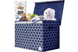 Navy Fabric Toy Chest: Collapsible Storage Solution