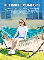 Vista 2 de PNAEUT Hamacas de borla hechas a mano, hamaca doble con soporte para exterior, interior y exterior, capacidad máxima de 450 libras, correas de árbol