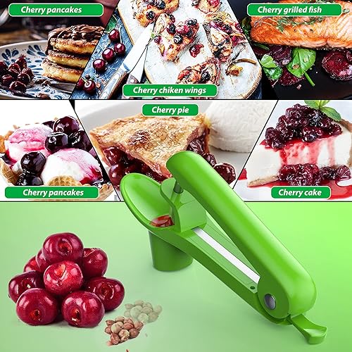 Miniatura 2 de Ordekcity Herramienta para picar cerezas, herramienta para descorazonar cerezas de acero inoxidable, removedor de pozos de frutas para mermelada de