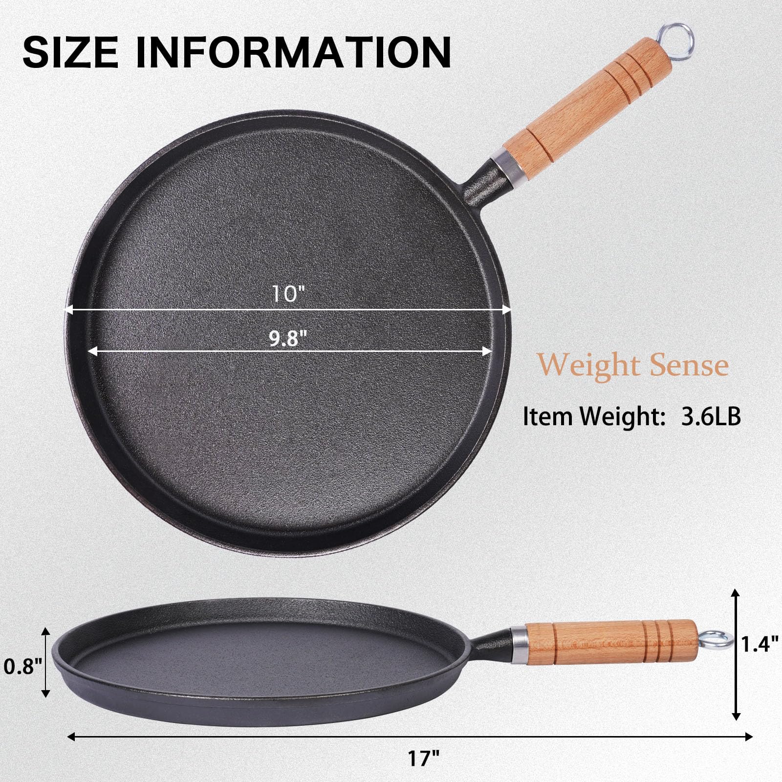 Cast Iron Crepe Pan - Perfect for Crepes & More -2