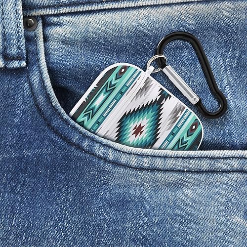 Miniatura 8 de Funda compatible con Airpods, color verde azulado, turquesa, tribal, navajo, azteca, patrón étnico, para mujeres y hombres, a prueba de golpes,