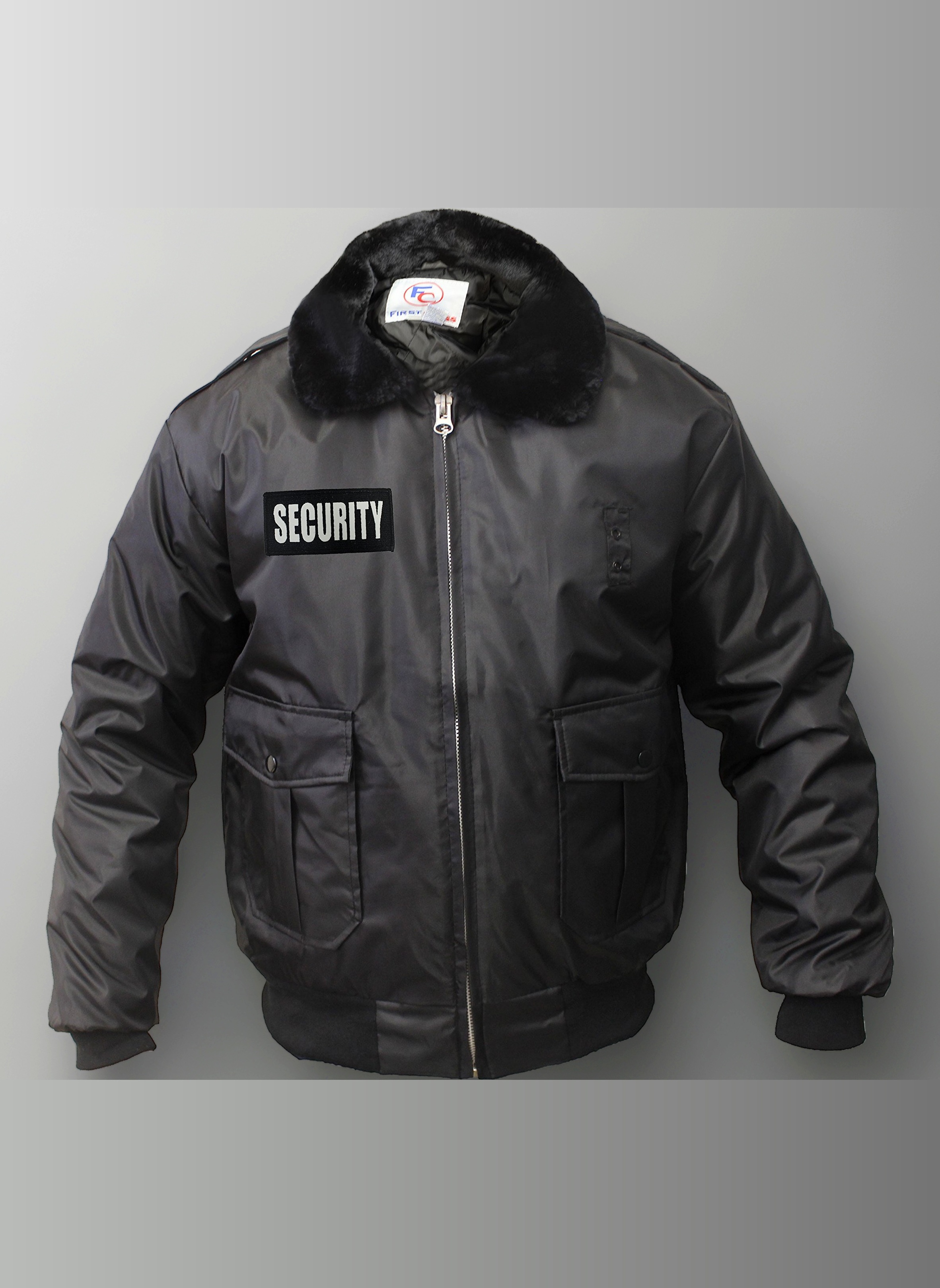 Watch-Guard Bomber Jacket with Reflective Security ID (Black)