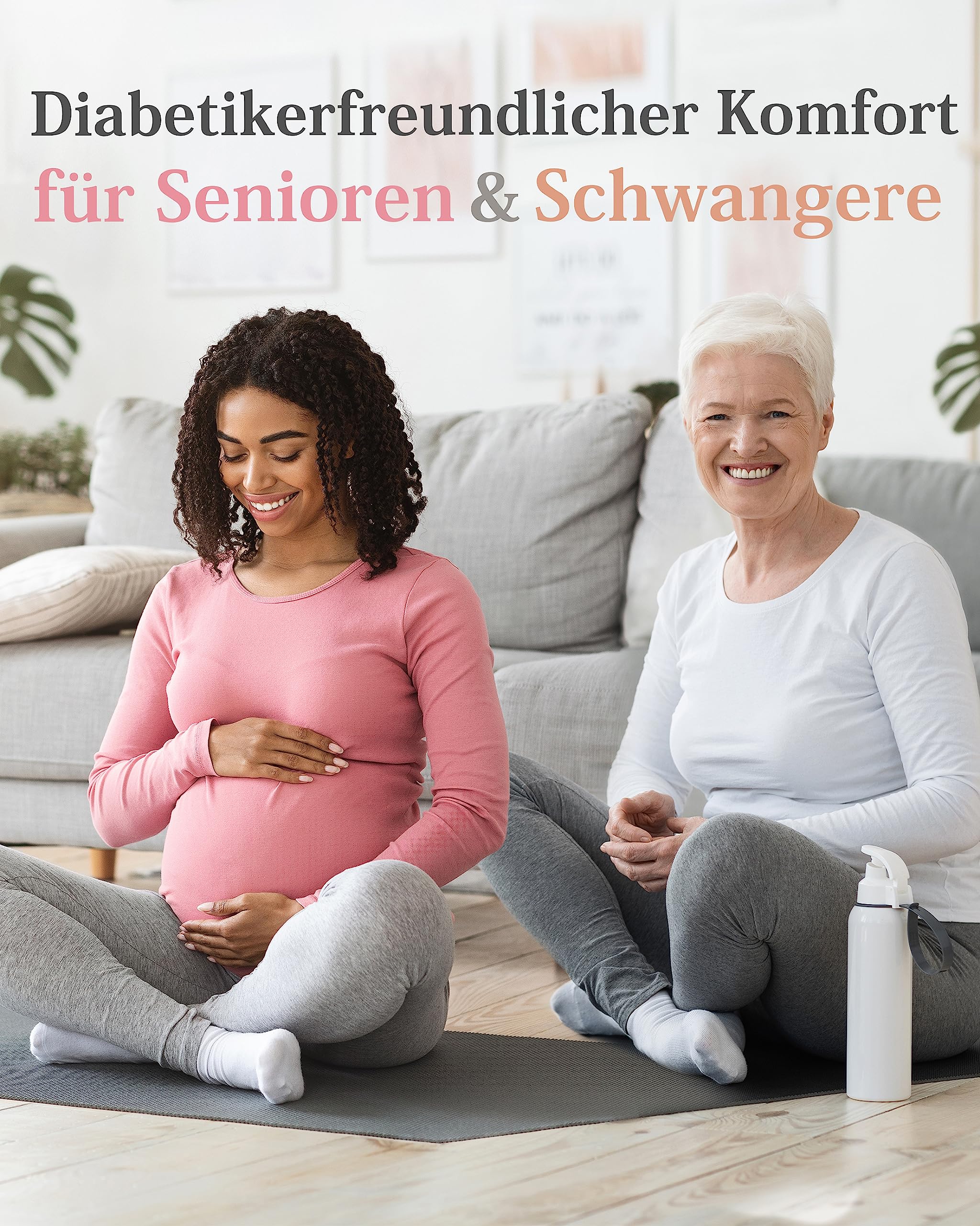 Fiera Besa Diabetiker Socken mit Lycra für Damen: Ohne Naht am Ansatz der Zehennägel; für Business und Freizeit; für Schwangere und Senioren geeignet; 4 Paar