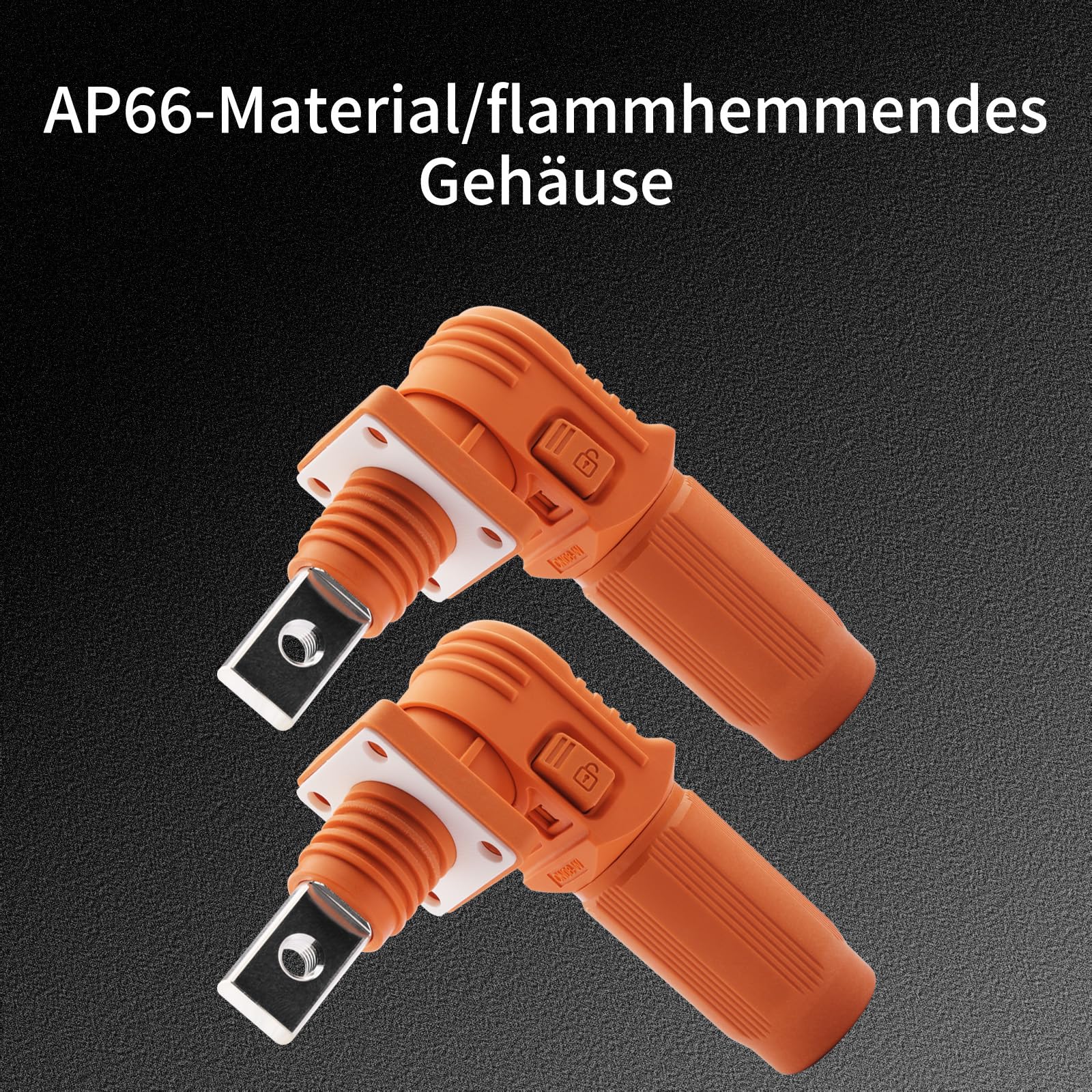 Conector de batería de 120 A, conector de almacenamiento de energía, cobre plateado, grado de protección IP67, conector de un solo núcleo para almacenamiento de energía (naranja y negro)