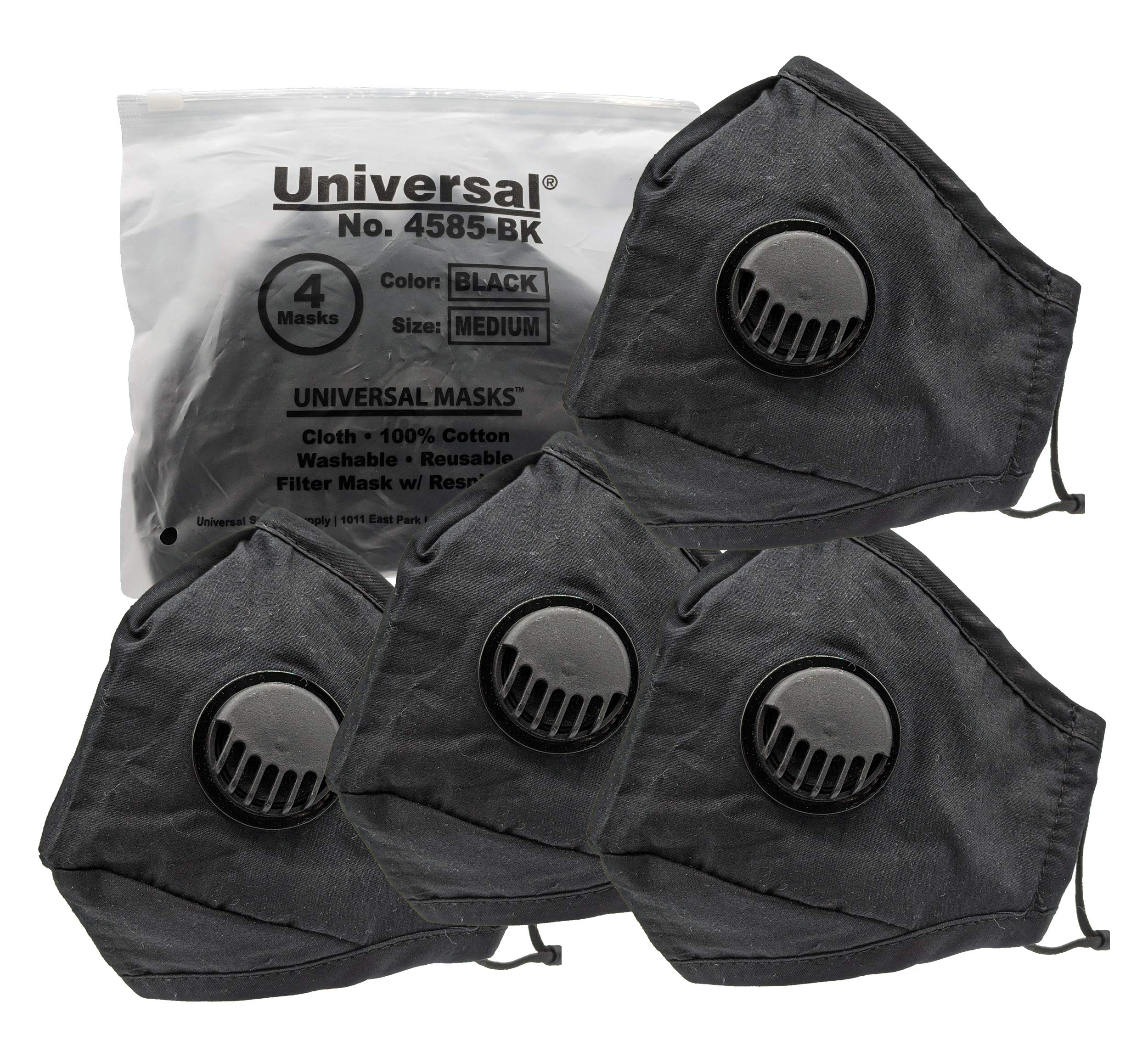 Universal 4585 Sports Mask – 3 Layer Cloth Face Mask w/Respirator Valve