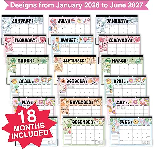Miniatura 3 de Hadley Designs Calendario de escritorio grande 2026-2027  Calendarios mensuales de escritorio para profesores 2026-2027, calendario de escritorio