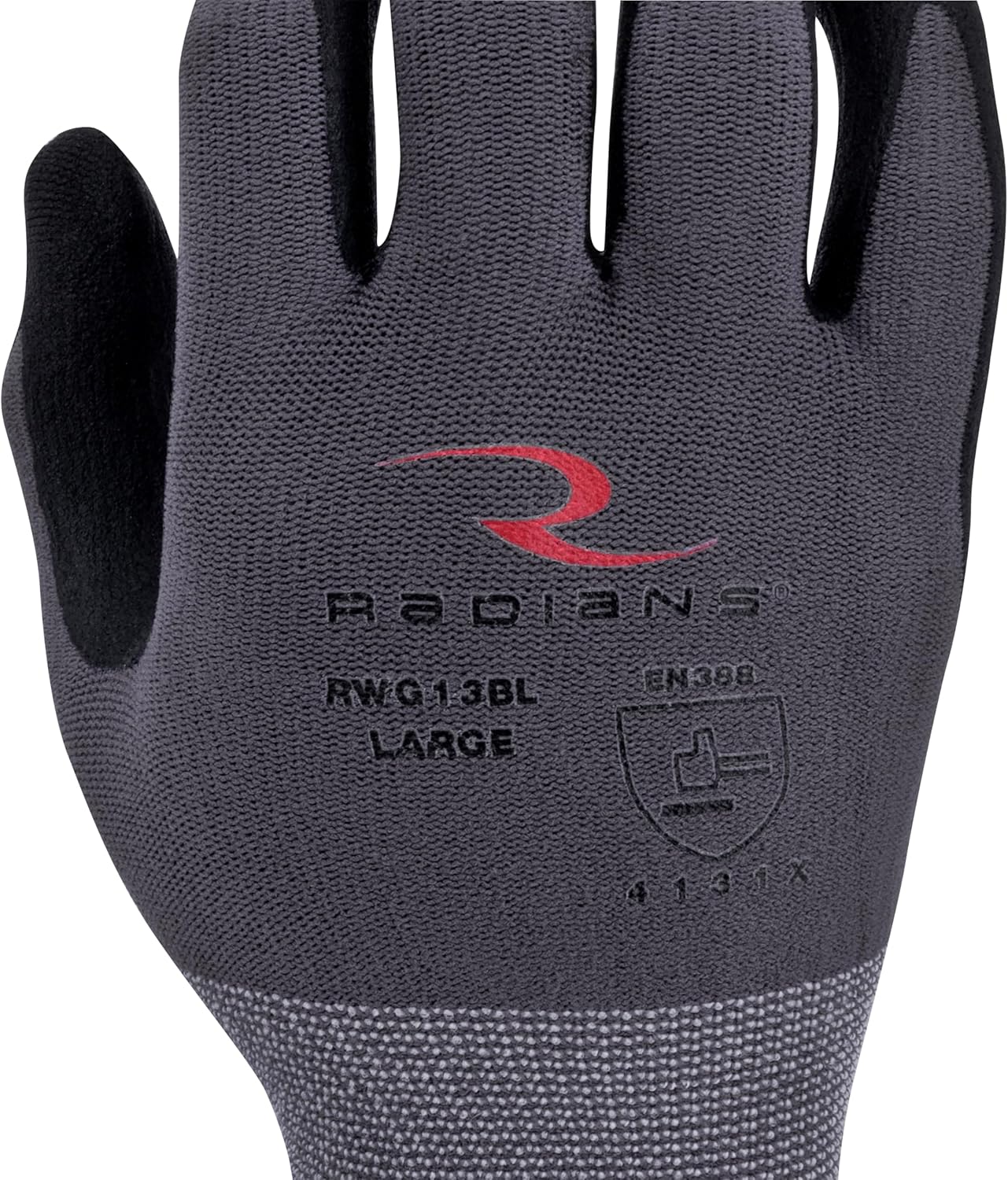 Radians Unisex Industrial Work Glove - Construction: Nylon Shell with Foam Nitrile Palm Dip - Gray - Standard Size M (Pack of 5)