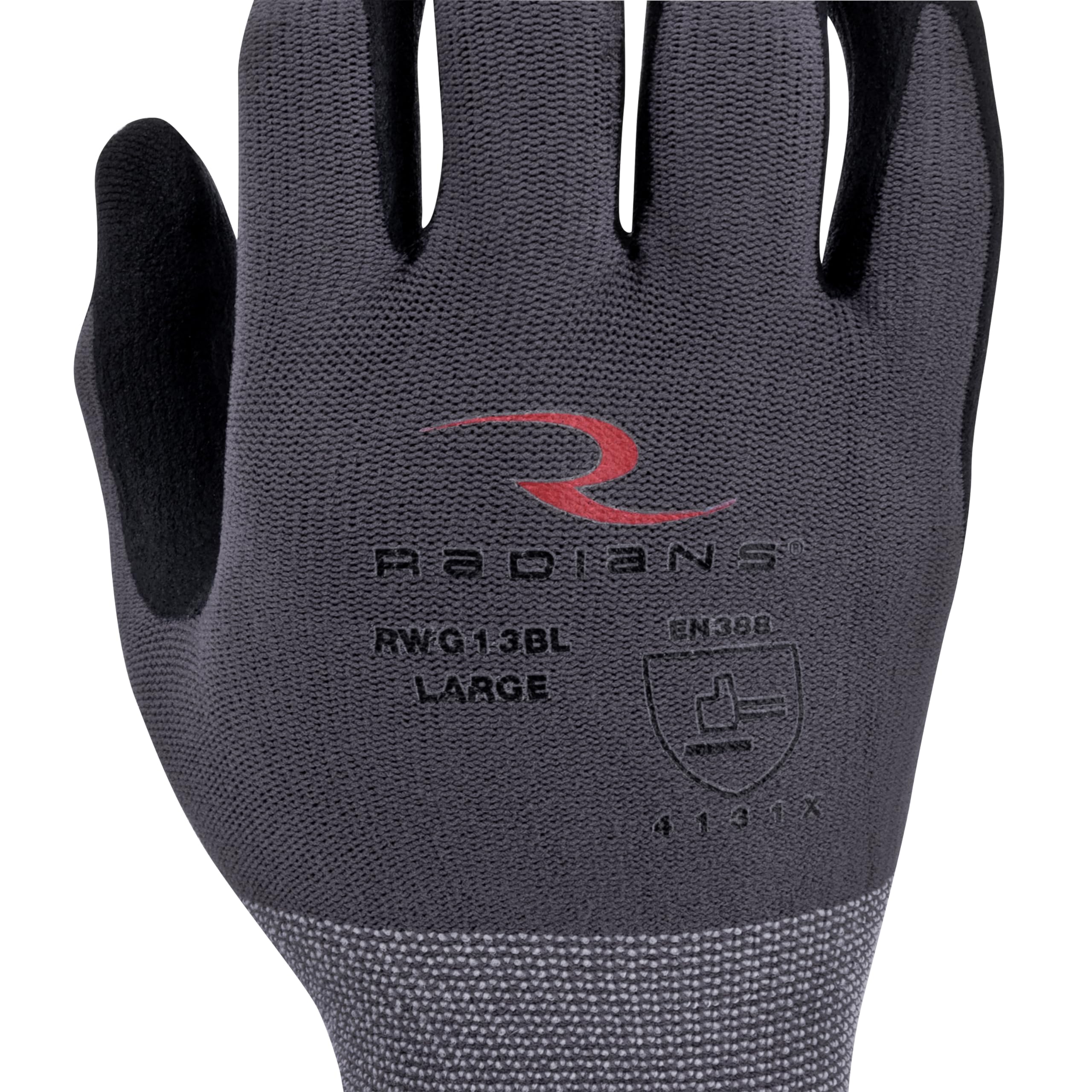 Radians Guante de trabajo industrial unisex - Construcción: carcasa de nailon con espuma de nitrilo en la palma - Gris - Talla estándar M