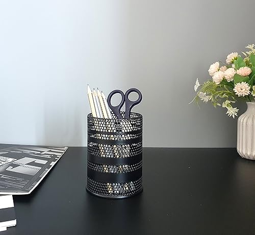 Miniatura 2 de Soporte para bolígrafo para escritorio, soporte de malla metálica para lápices, organizador de tazas, papelería de oficina, soporte para brochas de