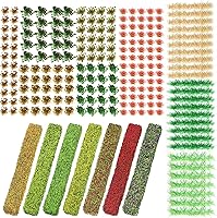 Vista 8 de 288 Piezas Mechones de Césped Estático Racimo de Flores Grupos de Vegetación Autoadhesivos Mechones de Césped de Modelo Artificial DIY Racimo