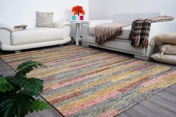 Handmade Carpet Salsa Wool Natural Fiber Easy Maintenance Rug for Living Room Bed Room Family Room Floors 5 x 8