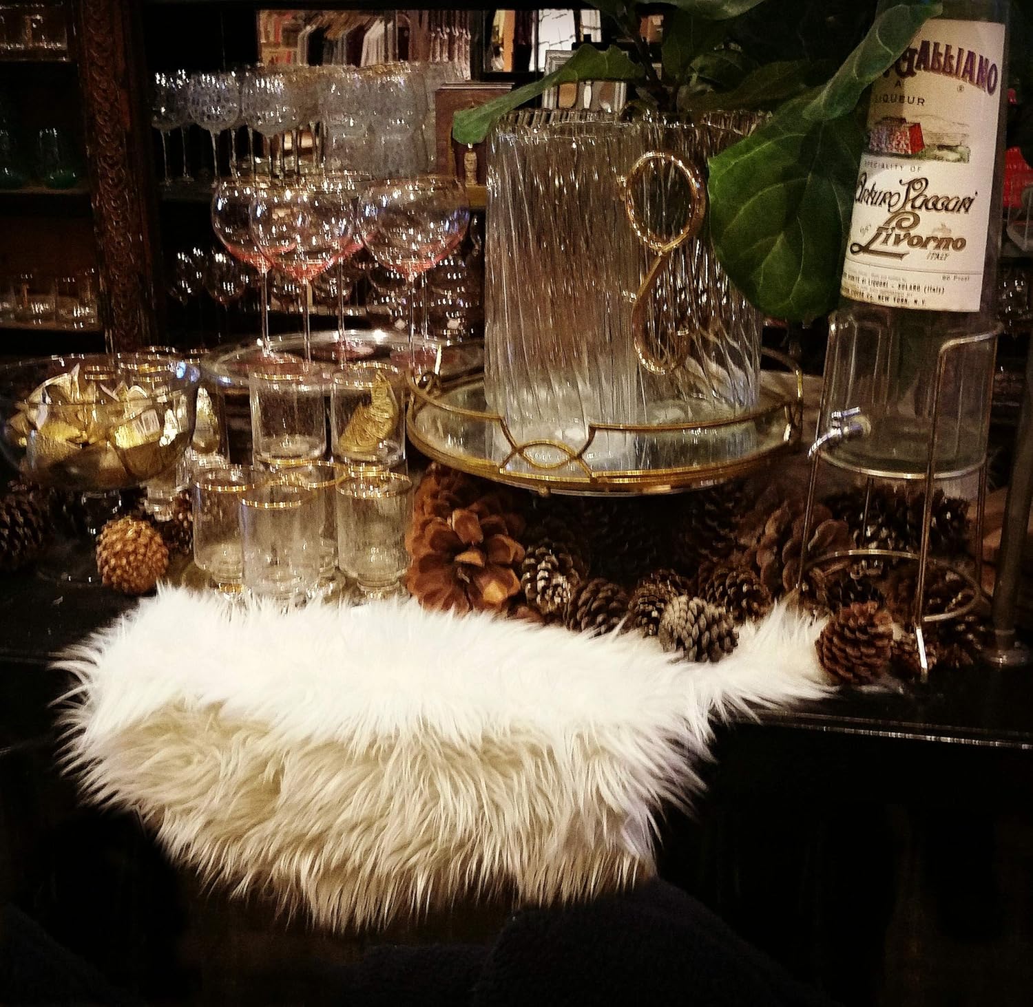 Fur Accents Shag, Faux Fur Table Runner, Christmas Classic, Dresser Scarf, Mantle Scarf, Doily, Mat, Snow White, Christmas Decoration, All Year, Hand Made in America (15" x15')