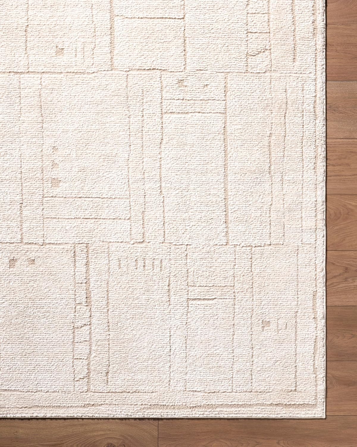 Livabliss x ELLE Décor Alma Modern Area Rug, 7'10" x 10'2", Taupe/Ivory