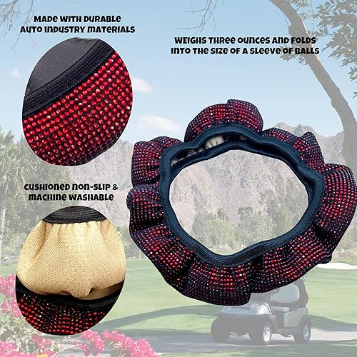 Miniatura 3 de Funda universal para volante de carrito de golf con diamantes de imitación de diamantes de imitación coloridos para automóvil, Yahama, EZGO, funda