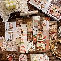 Vista 5 de emmoolife Kit de Suministros para Scrapbooking, Kit de Scrapbook Estético de Hongos Vintage para Bullet Journal y Junk Journal, Papelería, Cuaderno