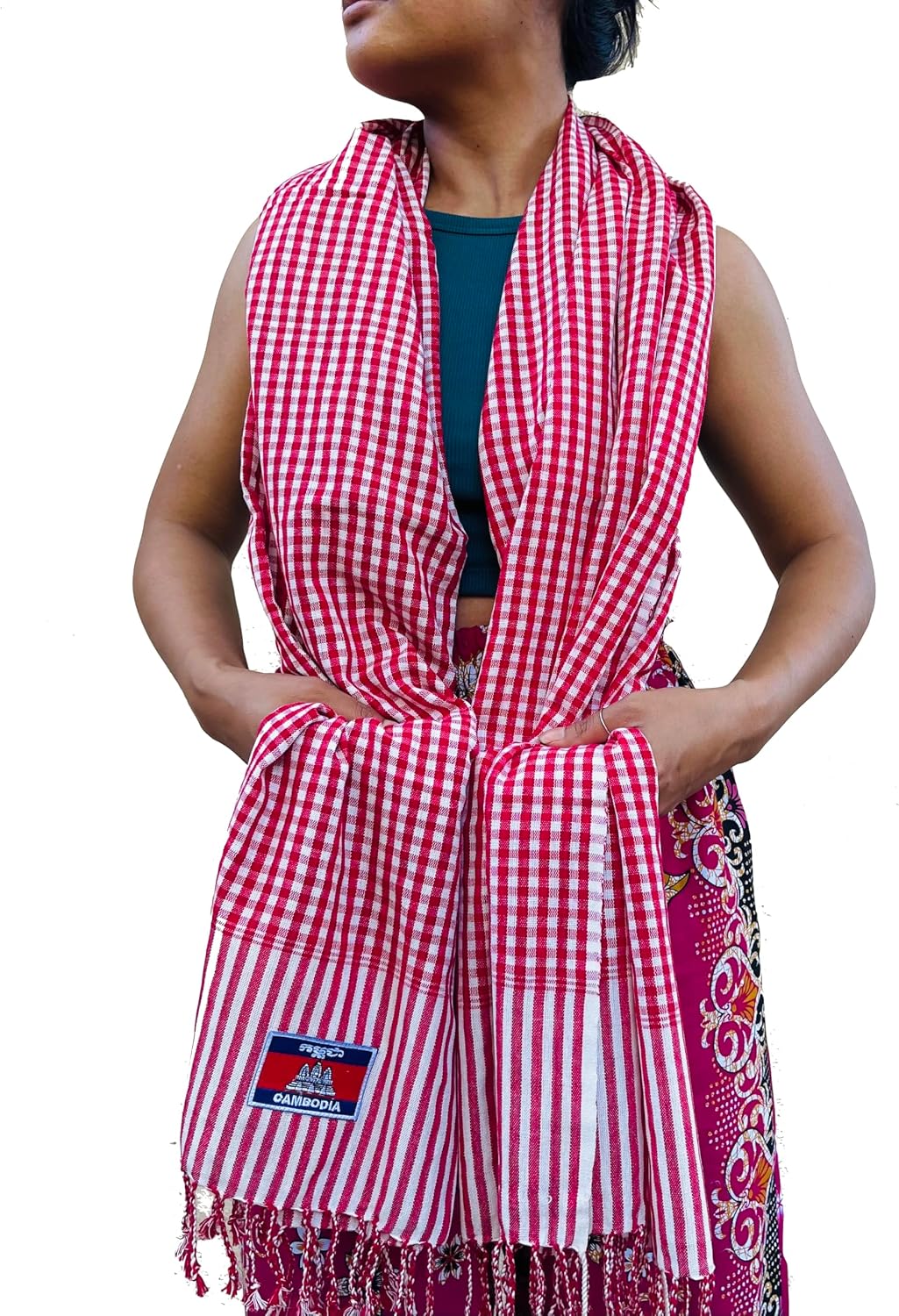 Scarfs for Women/Men, 100% Cotton Rich Men/Womens Scarves, Cambodian Kroma, Hand Woven Traditional Krama
