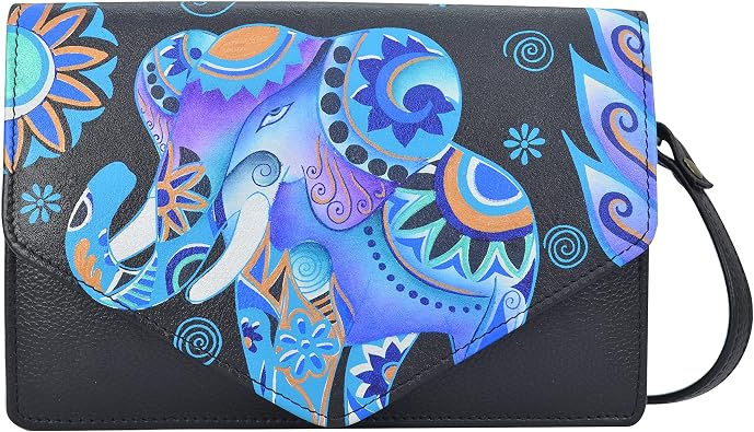 Anna by Anuschka Hand Painted Womens Genuine Leather 3 in 1 Convertible Crossbody/Clutch/Belt bag