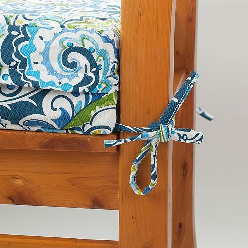 Miniatura 7 de Magpie Fabrics Funda de repuesto para cojín para interiores y exteriores, paquete de 2 unidades, sin relleno. Funda repelente al agua con lazos