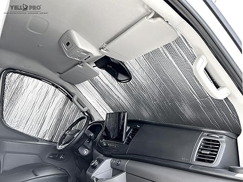 Miniatura 4 de YelloPro - Parasol para parabrisas delantero de ajuste personalizado para Ford E-Transit 2022 2023 2024 2025 (furgoneta eléctrica)  Carga de techo