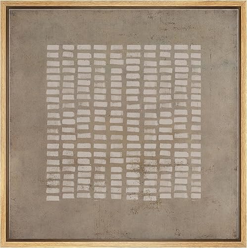 SIGNWIN Impresión en lienzo enmarcado arte de pared patrón de líneas geométricas de mediados de siglo formas abstractas ilustraciones arte moderno