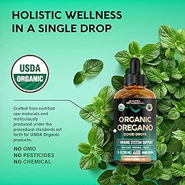 USDA Organic Oil of Oregano - Liquid Drops with Vitamin E - Made in USA - Supplement for Immune Support, Digestion Health & Antioxidant - Non-GMO, Natural, Vegan - As Pills, Capsules, Softgels 1 fl oz