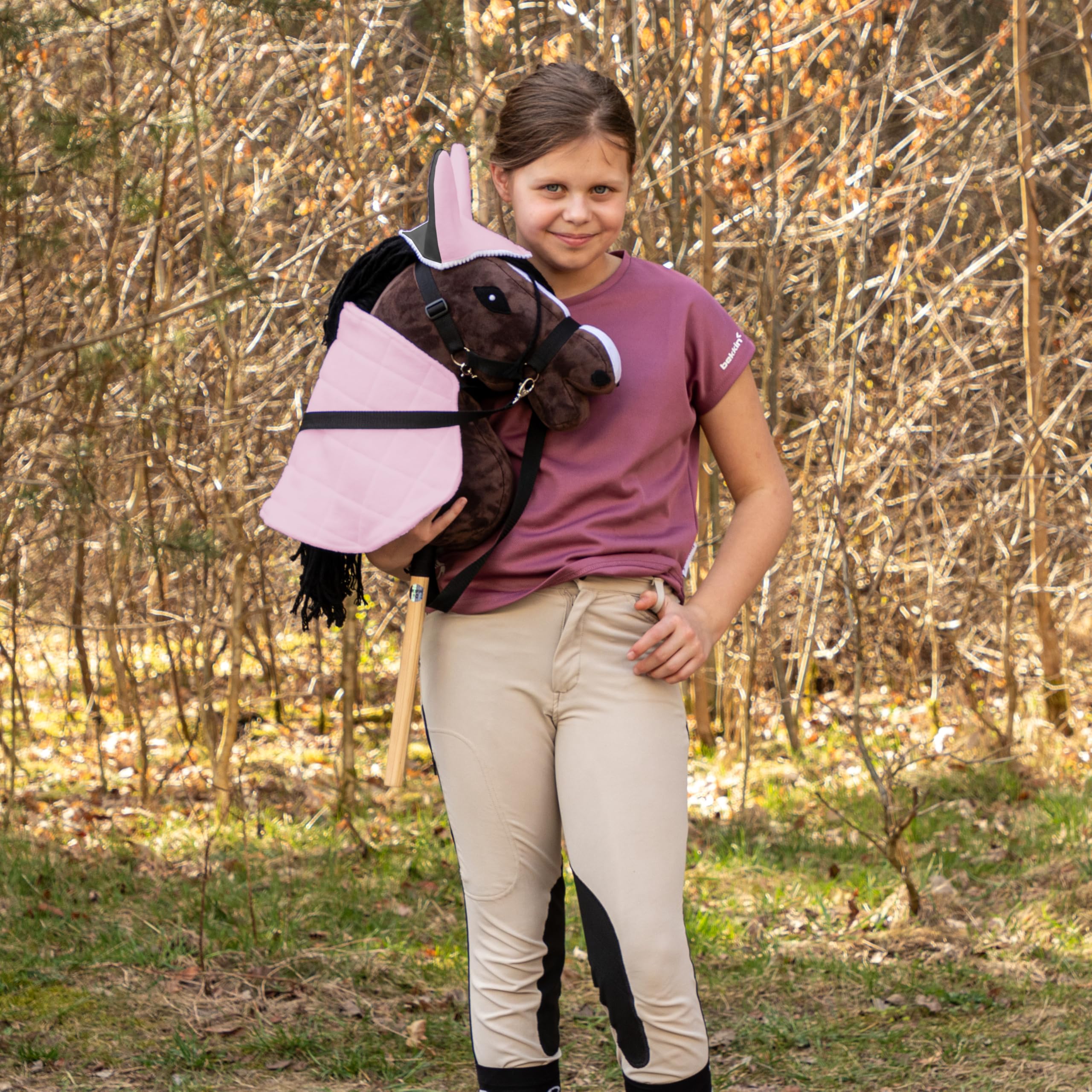 SKIPPI Hobby Horse Blanket and Ear Bonnet, Pink and Grey, Hobby Horse Accessories - Image 4