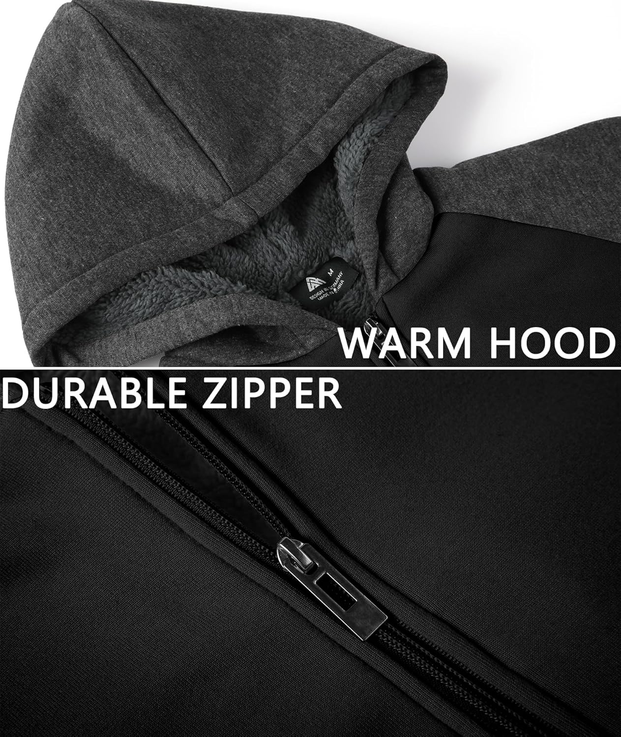 LLdress Boys Hoodie Kids Fleece Sherpa Lined Jacket Youth Zip Up Heavyweight Hooded Sweatshirt Teen Winter Warm Coat - Image 5