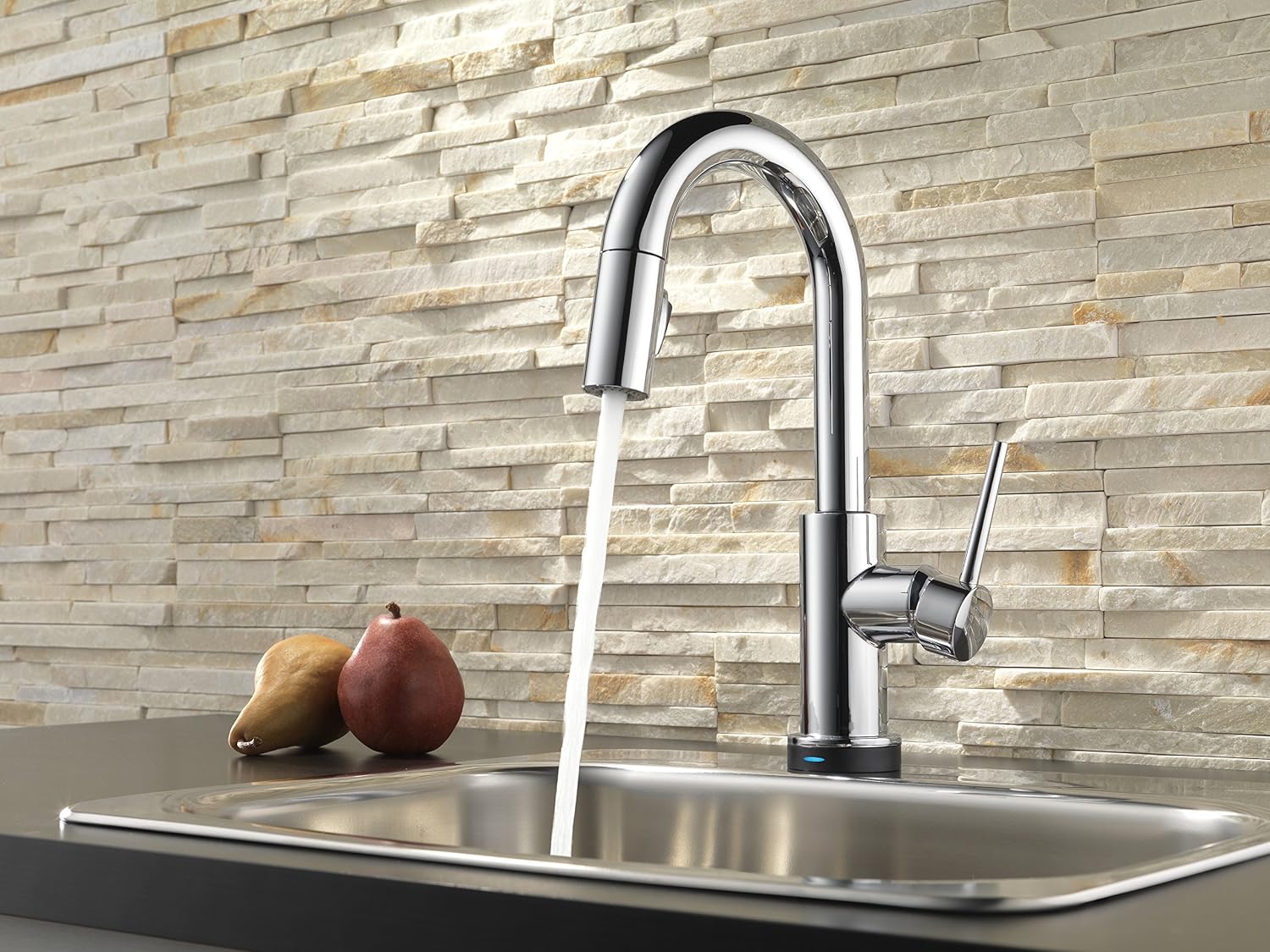 Best Seller Delta Faucet Trinsic Touch Bar Faucet with Pull Down Sprayer, Chrome Bar Sink Faucet Single Hole, Wet Bar Faucets Single Hole, Prep Sink Faucet, Delta Touch2O Technology, Chrome 9959T-DST