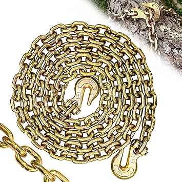 SENKEYFE Safety Binder Chain with Grade 80|16 Ft Heavy Duty Chains Holder with 1/2 Inch Clevis Snap Hooks|11300 Lbs Working Load Limit|Transport Tow Lifting Chain Binders Tie Down Truck Accessories