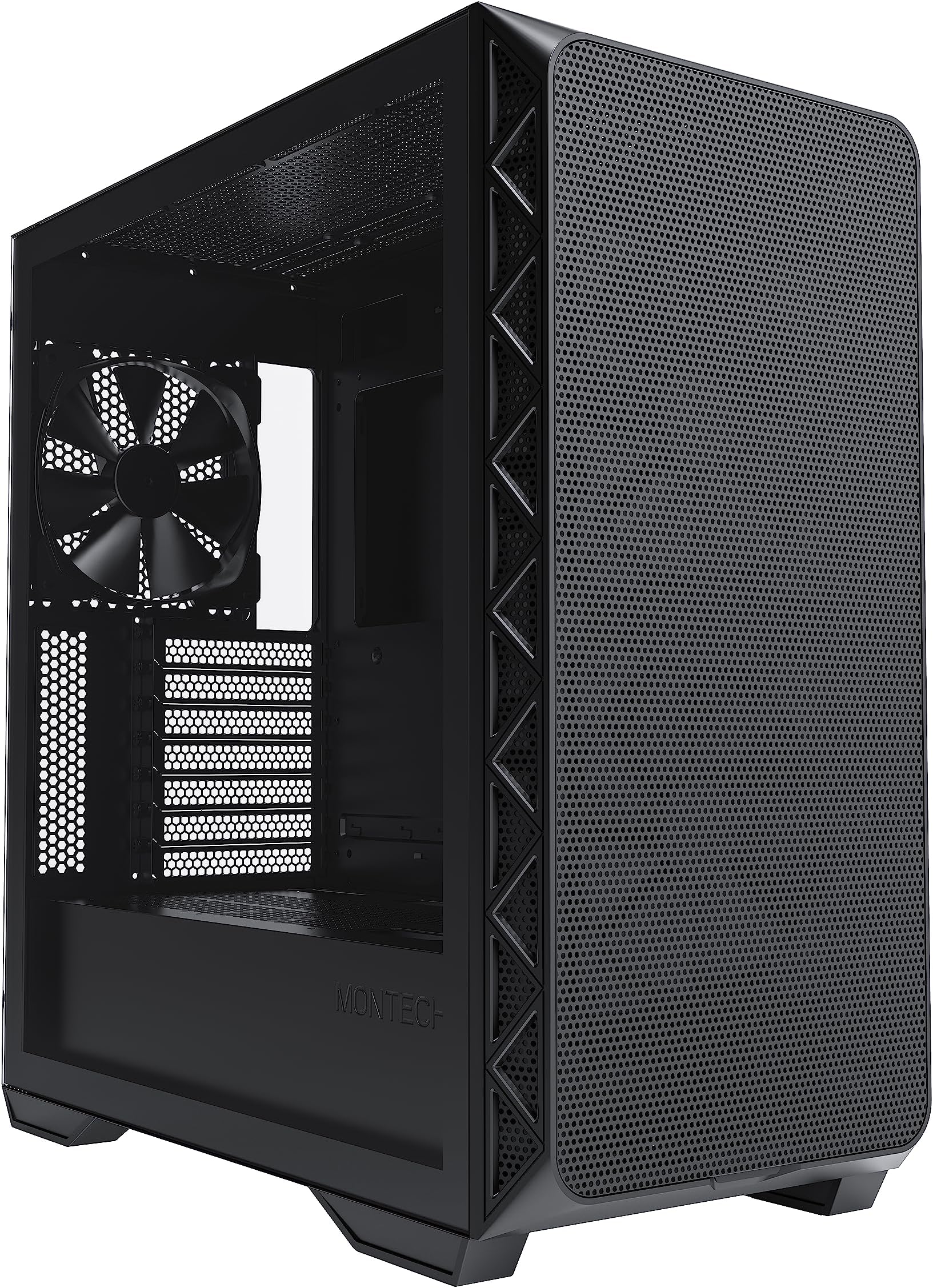 Montech AIR 903 Base, E-ATX Mid Tower Case, High Airflow with Max Capacity, 3X 140mm PWM Fans Pre-Installed, Tempered Glass Side Panel, Mesh Front, Type-C, Support 4090 GPUs, Black