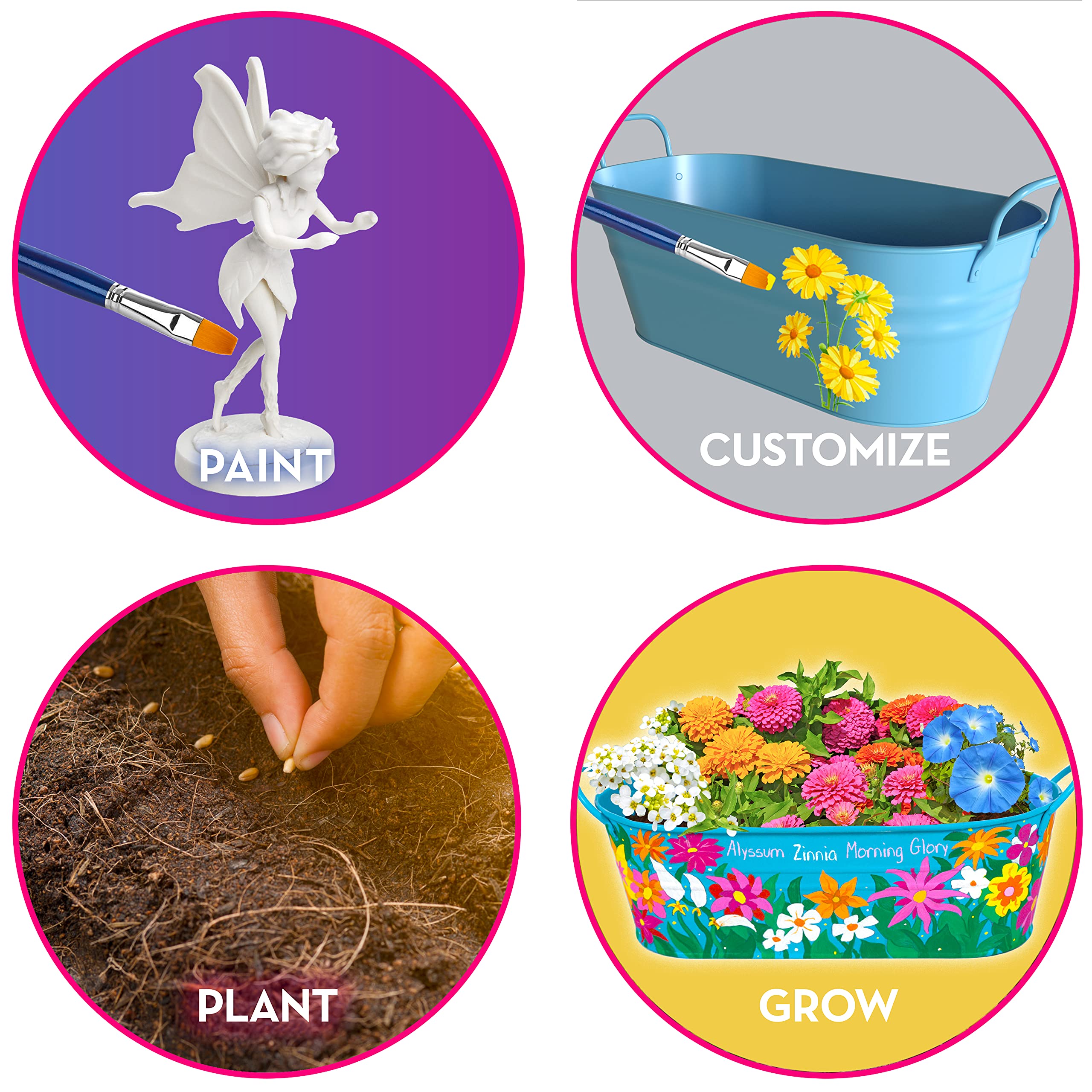 Buy Little Planters Paint & Grow Fairy Garden with Real Flowers and