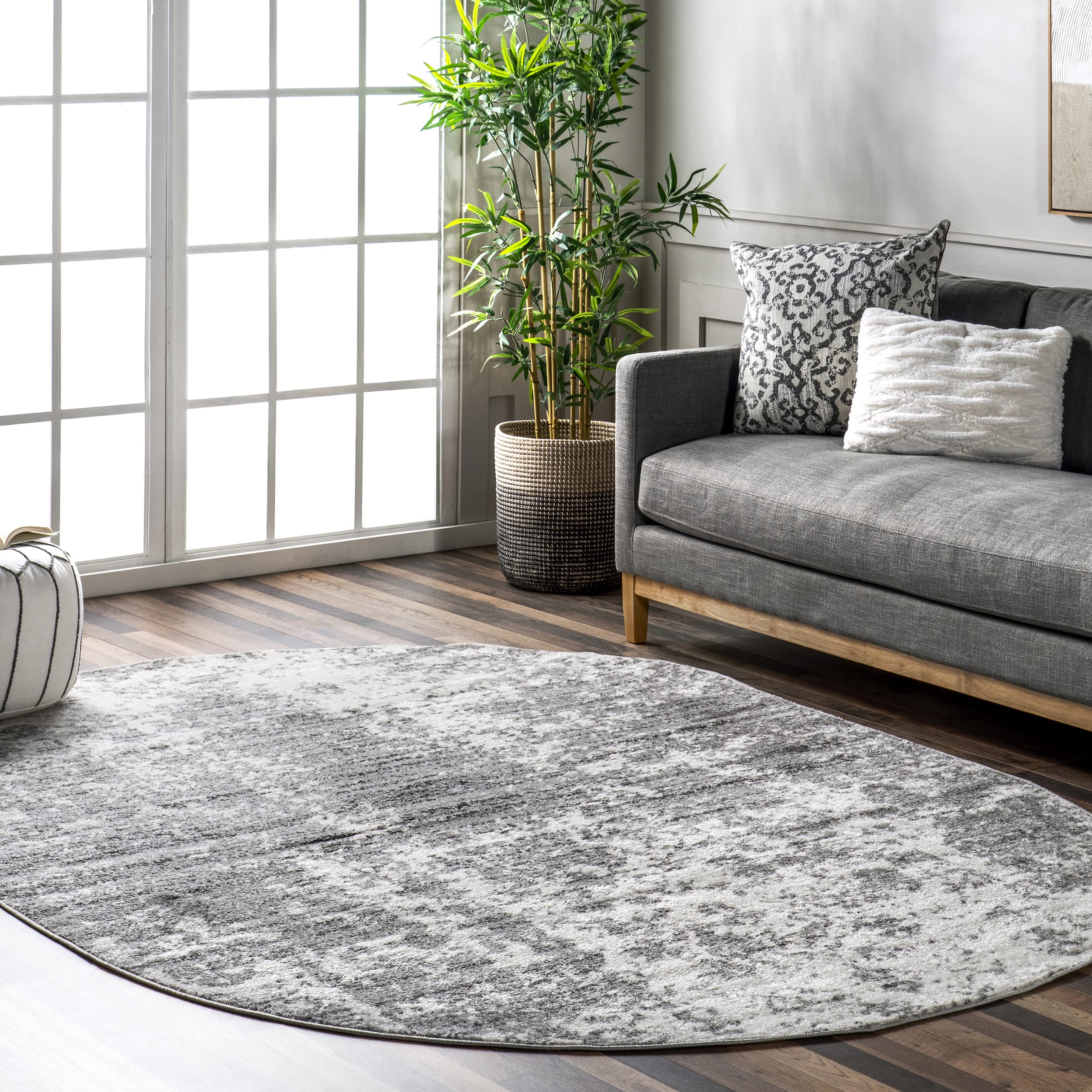 nuLOOM Deedra Modern Abstract Area Rug, 3' x 5' Oval, Gray