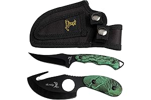 Elk Ridge Outdoors 2 Piece Fixed Blade Hunting Knife Set - Black...