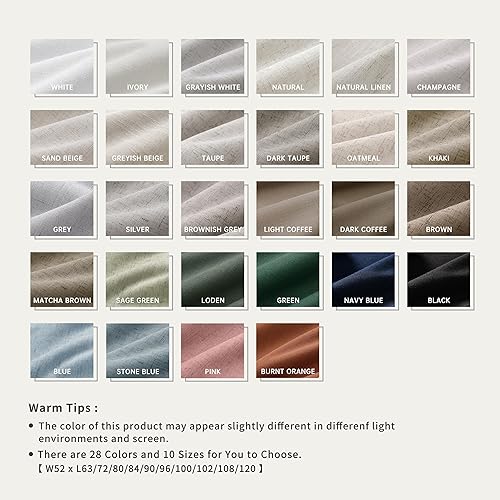 Miniatura 5 de Cortinas opacas de lino crema para dormitorio de 84 pulgadas de largo, juego de 2 paneles de cortinas de oscurecimiento de habitación, cortinas