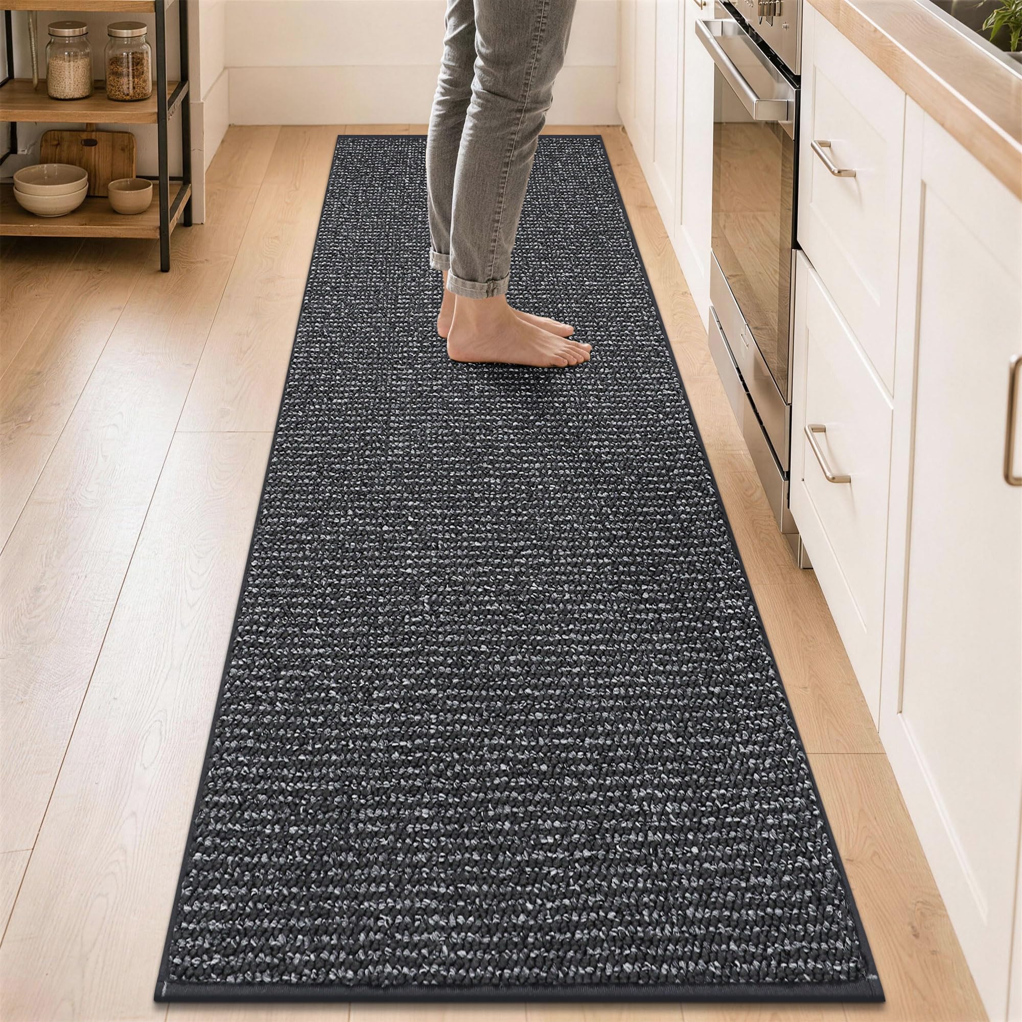 BEQHAUSE Taupe Kitchen Rugs - Non-Slip -12 BEQHAUSE Taupe Kitchen Rugs - Non-Slip -12